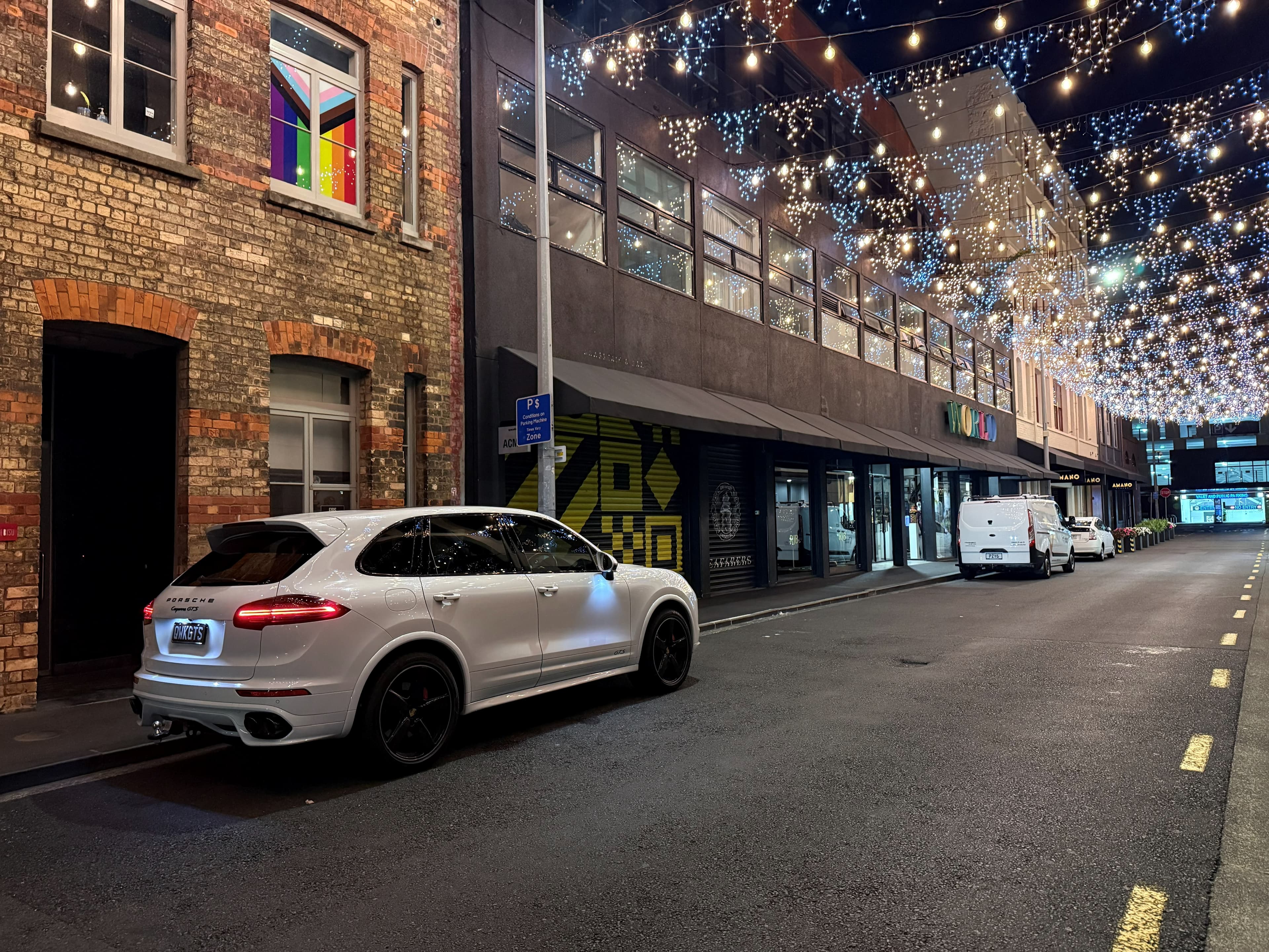 Prestige Automotive vehicle photographed in Auckland at night